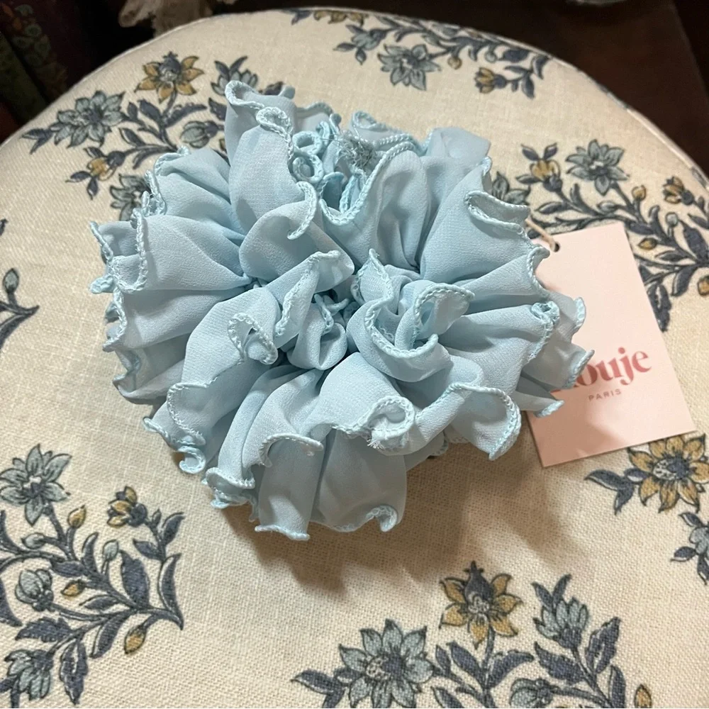 Rouje Paris Mafalda Bleu Le Chou Chou Blue Hair Scrunchie - Picture 4 of 9